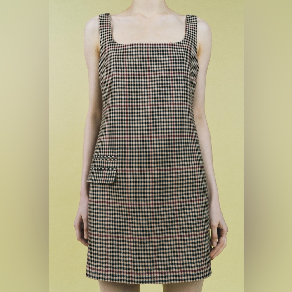 Zara PLAID MINI DRESS ZW COLLECTION Plaid Sleeveless Dress
